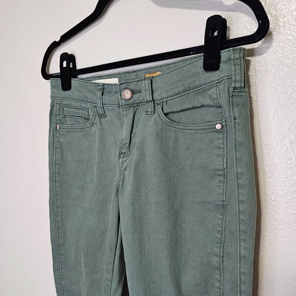 Pilcro And The Letterpress 26p Jeans Green Stet Stretch Preppy Low Rise - Picture 2 of 9